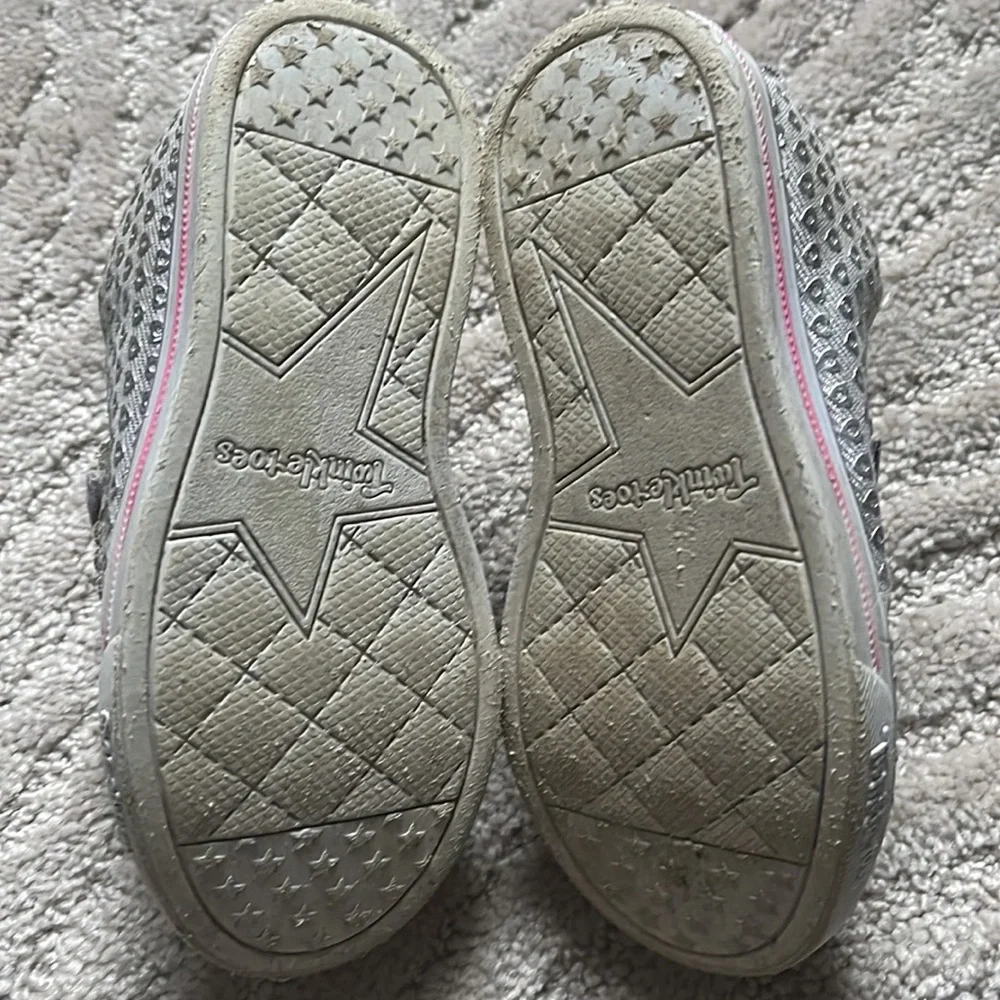 Twinkle Toes by Skechers Silver & Purple Light Up Shoes
